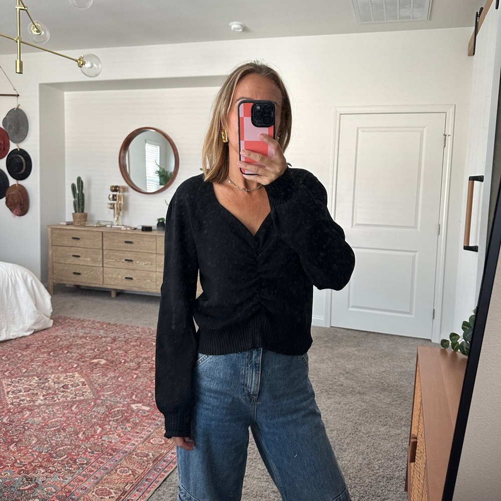 Brand new black v-neck sweater size small